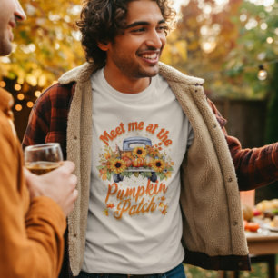 Treffe mich beim Kürbisfeld Truck Sonnenblume T-Shirt