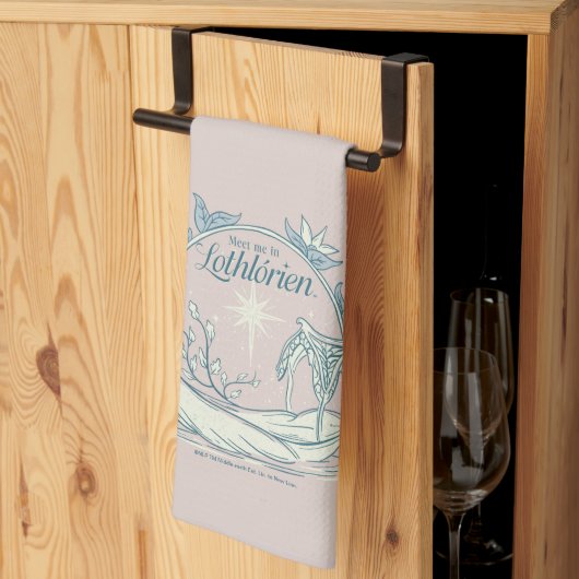 Treffe mich in LOTHLORIEN™ - Schwanenboot Geschirrtuch (Drittel gefaltet)