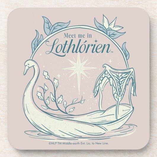 Treffe mich in LOTHLORIEN™ - Schwanenboot Getränkeuntersetzer (Vorderseite)