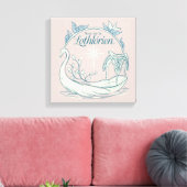 Treffe mich in LOTHLORIEN™ - Schwanenboot Leinwanddruck (Insitu (Wohnzimmer))