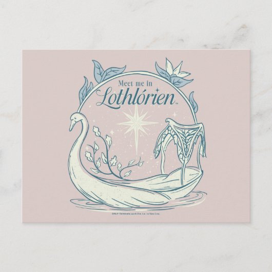 Treffe mich in LOTHLORIEN™ - Schwanenboot Postkarte (Vorderseite)