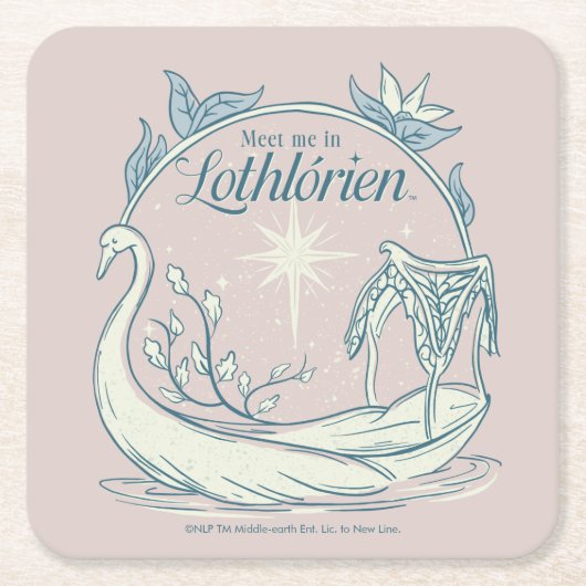 Treffe mich in LOTHLORIEN™ - Schwanenboot Rechteckiger Pappuntersetzer (Vorderseite)