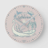 Treffe mich in LOTHLORIEN™ - Schwanenboot Runde Wanduhr (Vorderseite)