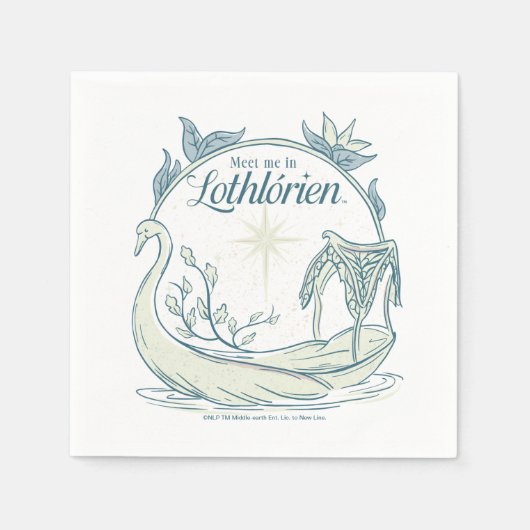 Treffe mich in LOTHLORIEN™ - Schwanenboot Serviette (Vorderseite)