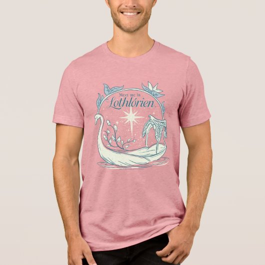 Treffe mich in LOTHLORIEN™ - Schwanenboot Tri-Blend Shirt (Vorderseite)