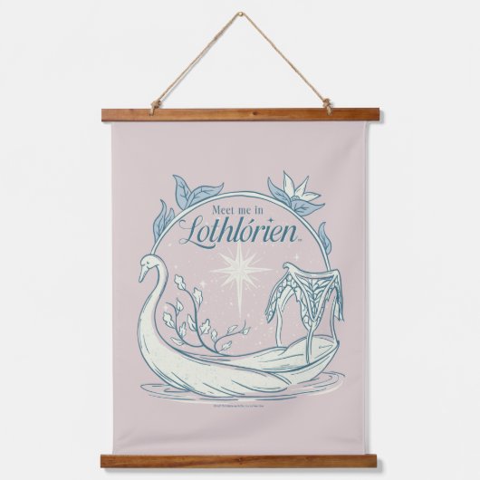 Treffe mich in LOTHLORIEN™ - Schwanenboot Wandteppich Mit Holzrahmen (Vorderseite)