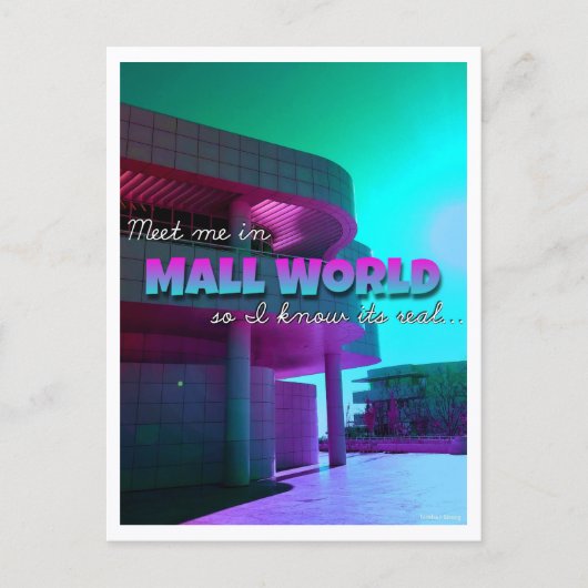 "Treffe mich in.." Mall World Postkarte  (Vorderseite)