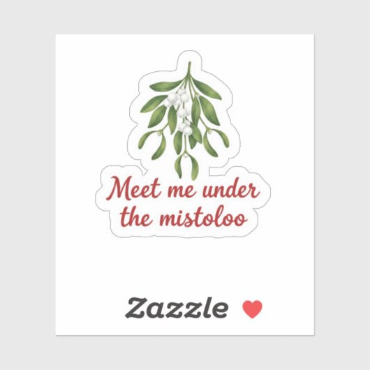 Treffe mich unter dem Mistelzweig - Weihnachtskuß Aufkleber (Blatt)