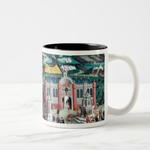 Treffen am Feld des Stoffes des Goldes Zweifarbige Tasse