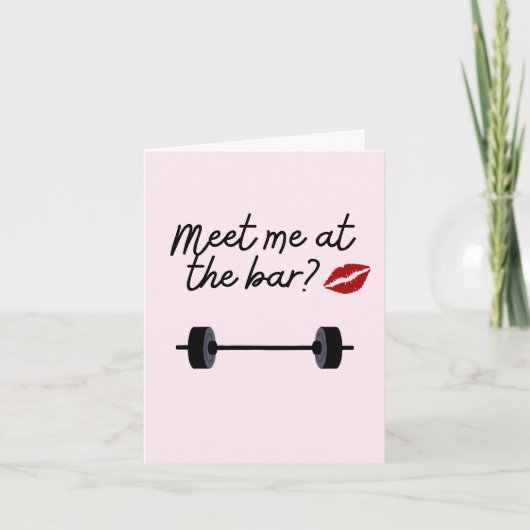 Treffen auf der Bar Funny Gym Valentine's Day Card Karte (Vorderseite)