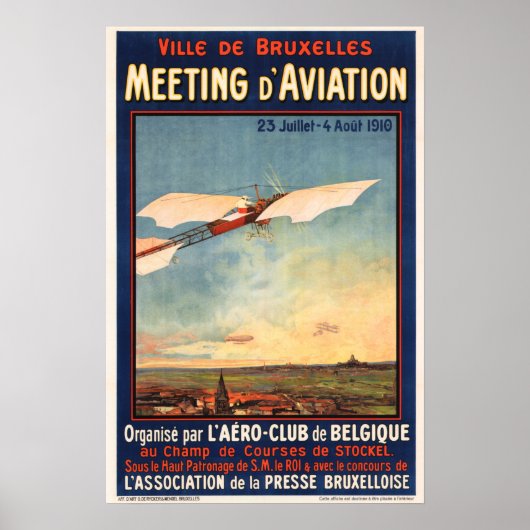 Treffen der D' Aviation Belgium Brussels Aircraft  Poster (Vorne)