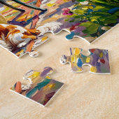Treffen der Damen im Garten mit Cavalier Spaniel Puzzle (Seite)