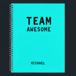 Treffen der Personalisierten Notes des Funny Team Notizblock<br><div class="desc">Funny Team Personalisiert Notes Office Meeting Notebook enthält den Text "Team Phantastisch" mit Ihrem personalisierten Namen unten auf einem neonblauen Hintergrund. Personalisieren Sie diese,  indem Sie den Text in dem dafür vorgesehenen Textfeld bearbeiten. Entwickelt für Sie von ©Evco Studio www.zazzle.com/store/evcostudio</div>