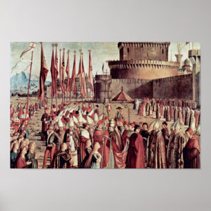 Treffen der Pilger mit dem Papst von Carpaccio Poster