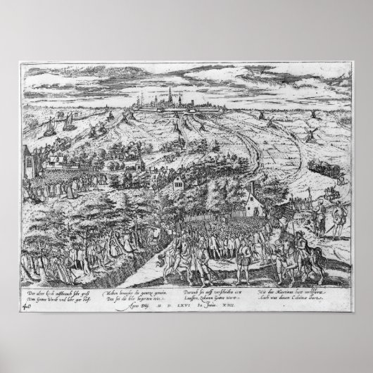 Treffen der Protestanten im Freien rund um Antwerp Poster (Vorne)