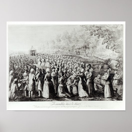 Treffen in der Wüste, eingraviert von L. Bellotti Poster (Vorne)