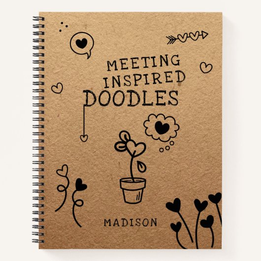 Treffen Inspiriert Doodles Office Funny Personalis Notizblock (Vorderseite)