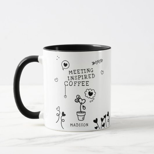 TREFFEN Inspirierter Kaffee Funny Girly Personalis Tasse (Links)