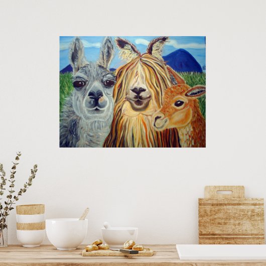 TREFFEN LLAMAS:LLAMA,ALPACA,VICUNA!! POSTER (Küche)