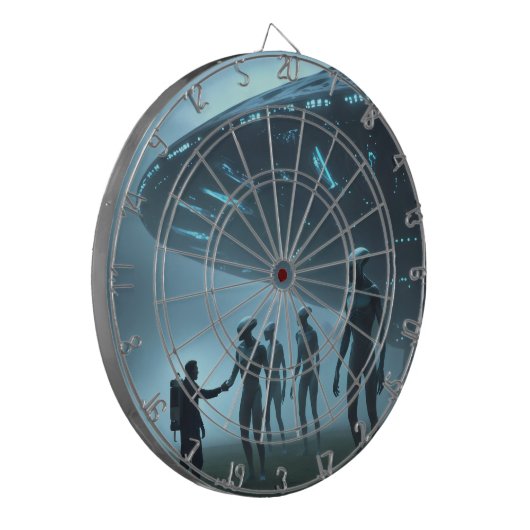 Treffen mit Außerirdischen. Dartscheibe (Vorderseite Links)