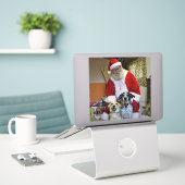 Treffen mit dem Weihnachtsmann Aufkleber (Laptop auf Schreibtisch)
