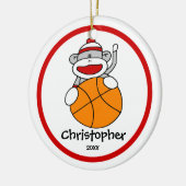 Treffen Sie Affe-Basketball-Jungen" Keramik Ornament (Links)
