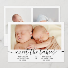 Treffen Sie Babys Skript Herz 3 Foto Baby Zwilling Ankündigung