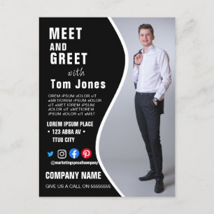 Treffen Sie BUSINESS Custom Logo Flyer Poster Post Postkarte