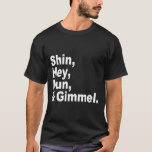 Treffen Sie das Dreidels: Shin, he, Nonne u. T-Shirt<br><div class="desc">Treffen Sie das Dreidels: Shin,  he,  Nonne u. Gimmel</div>