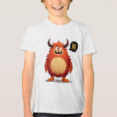 Treffen Sie das freundliche Fluff Monster Tri-Blend Shirt (Vorderseite)