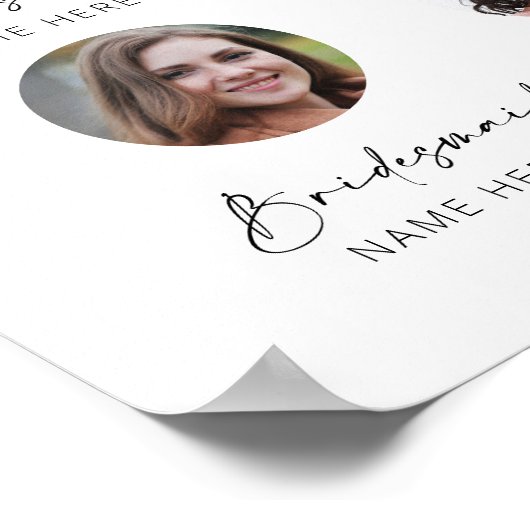 Treffen Sie das Hochzeitszeichen der Brautmädchen Poster (Ecke)