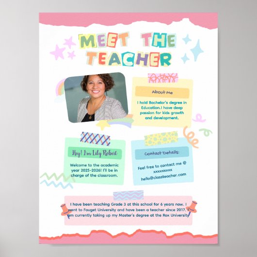 Treffen Sie das Lehrerplakat Poster (Vorne)