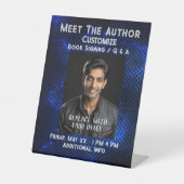 Treffen Sie den Autor Blue Grunge Sockelschild (Vorderseite)