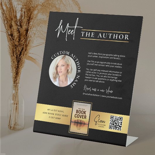 Treffen Sie den Autor Foto Book Signature Imitats  Sockelschild