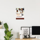 Treffen Sie den Autor Promo-Foto Modern QR-Code Poster (Heimbüro)