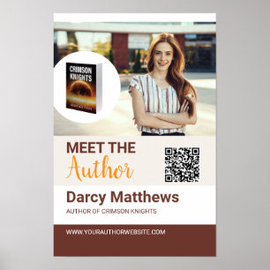 Treffen Sie den Autor Promo-Foto Modern QR-Code Poster