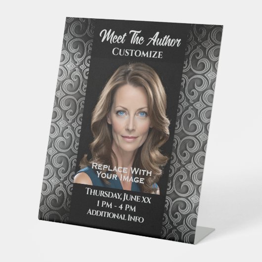 Treffen Sie den Autor Textured Border Sockelschild (Vorderseite)