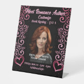 Treffen Sie die Autorenscrolling-Herzen Sockelschild (Vorderseite)