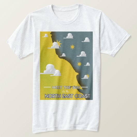 Treffen Sie die Sonne an der Nordostküste T-Shirt (Design vorne)