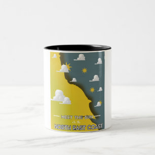 Treffen Sie die Sonne an der Nordostküste Zweifarbige Tasse