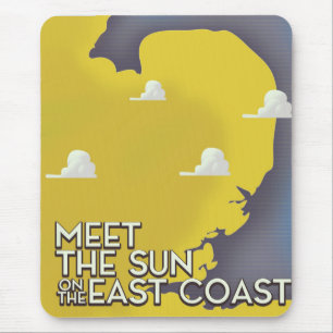 Treffen Sie die Sonne an der Ostküste Vintage-Bahn Mousepad