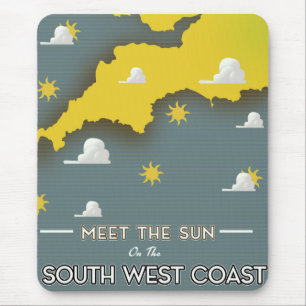 Treffen Sie die Sonne der Ostküste Vintages Bahnpl Mousepad