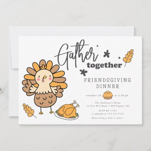 Treffen Sie Freundschaftsessen Einladung (Vorderseite)