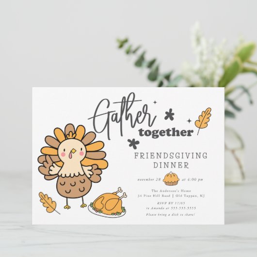 Treffen Sie Freundschaftsessen Einladung (Stehend Vorderseite)