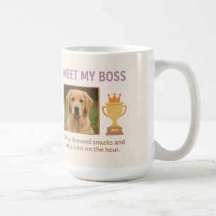 Treffen Sie mein Boss- Funny Custom Pet Foto Kaffeetasse