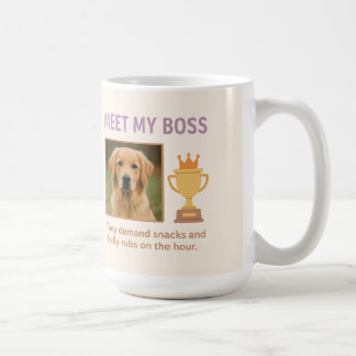 Treffen Sie mein Boss- Funny Custom Pet Foto Kaffeetasse