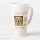 Treffen Sie mein Boss- Funny Custom Pet Foto Milchtasse (Rechte Ecke)