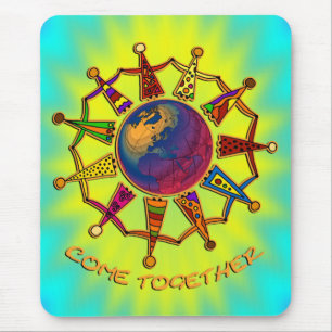 Treffen Sie Menschen Yellocyanlila-Glanz Mousepad
