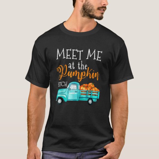 Treffen Sie mich am Kürbispflaster Halloween T-Shirt (Vorderseite)