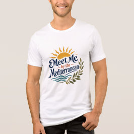 Treffen Sie mich am Mittelmeer Retro Grafik T-Shir Tri-Blend Shirt
